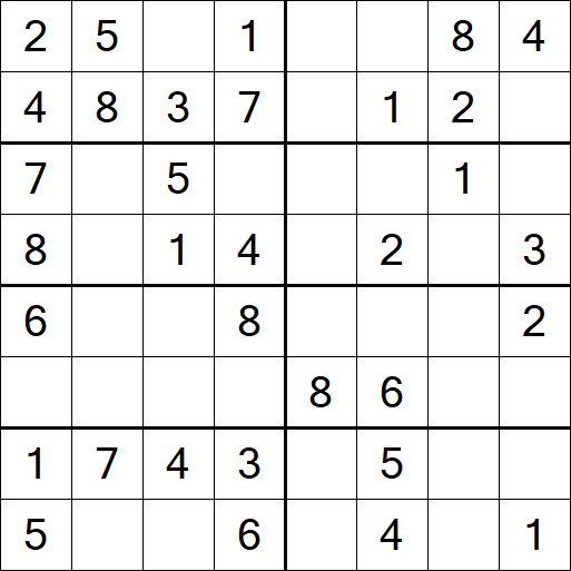 Sudoku 8x8 - Einfach