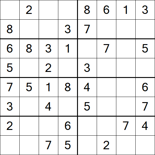 Sudoku 8x8 - Einfach