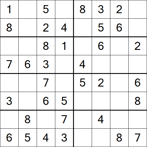 Sudoku 8x8 - Einfach