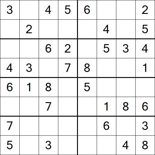 Sudoku 8x8 - Einfach