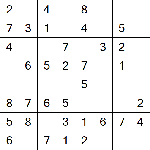 Sudoku 8x8 - Einfach