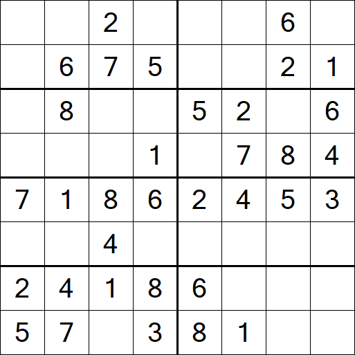 Sudoku 8x8 - Einfach
