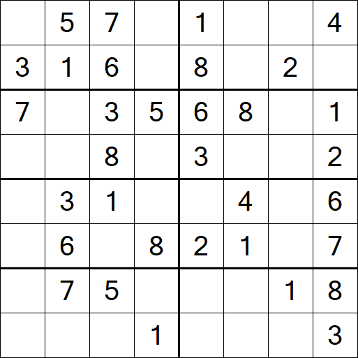 Sudoku 8x8 - Einfach