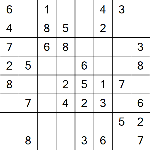 Sudoku 8x8 - Einfach