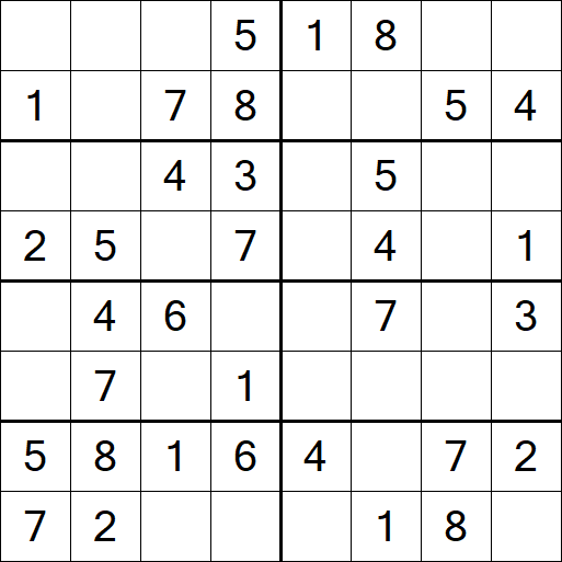 Sudoku 8x8 - Einfach