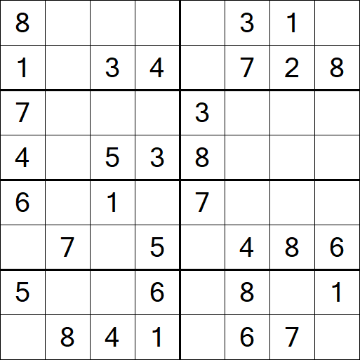 Sudoku 8x8 - Fácil