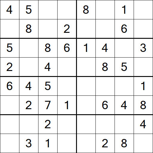 Sudoku 8x8 - Easy