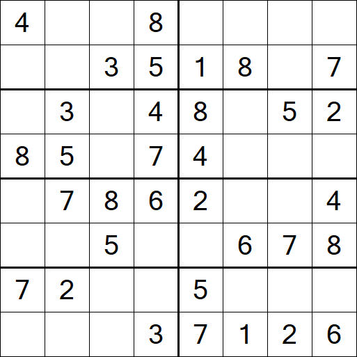 Sudoku 8x8 - Einfach