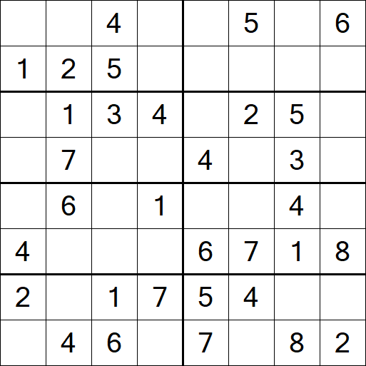 Sudoku 8x8 - Einfach