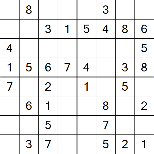 Sudoku 8x8 - Simple