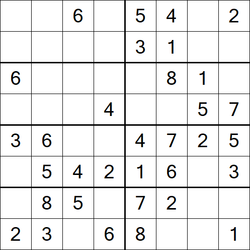 Sudoku 8x8 - Einfach