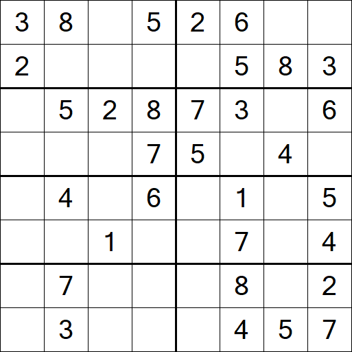 Sudoku 8x8 - Einfach