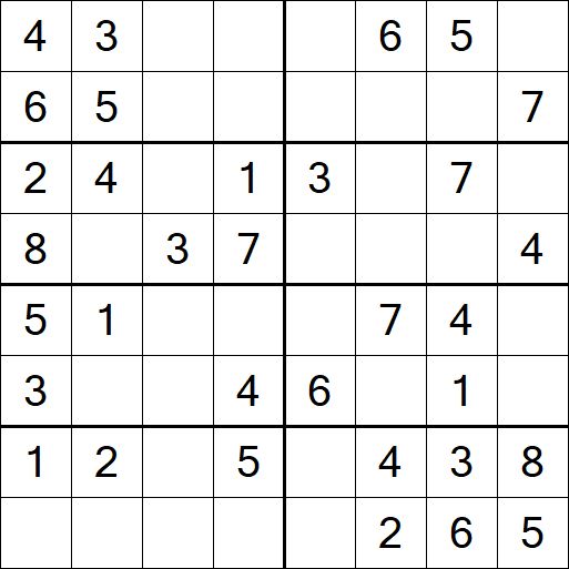 Sudoku 8x8 - Easy