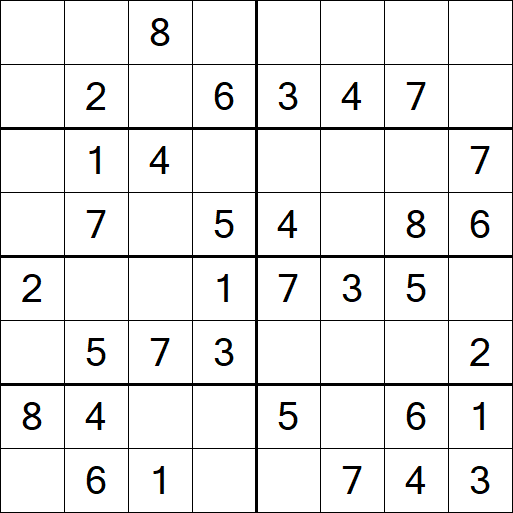Sudoku 8x8 - Easy