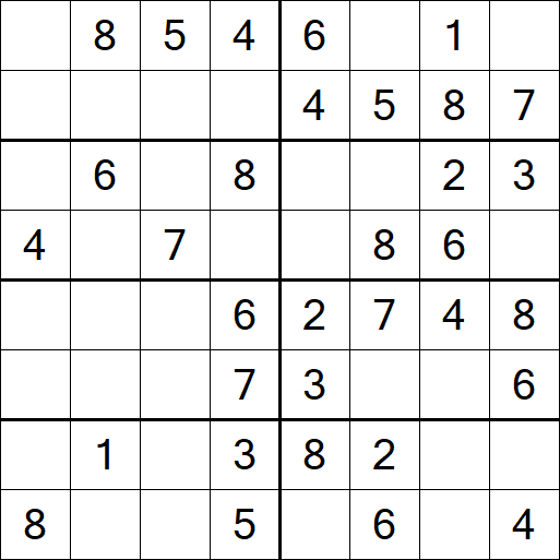 Sudoku 8x8 - Einfach
