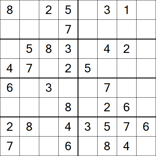 Sudoku 8x8 - Einfach