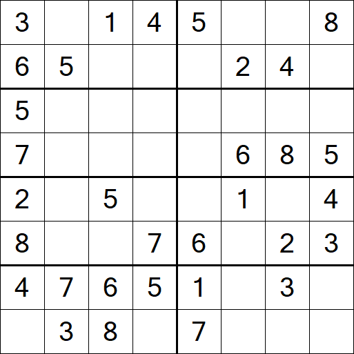 Sudoku 8x8 - Simple