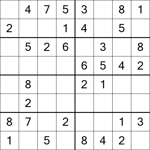 Sudoku 8x8 - Easy