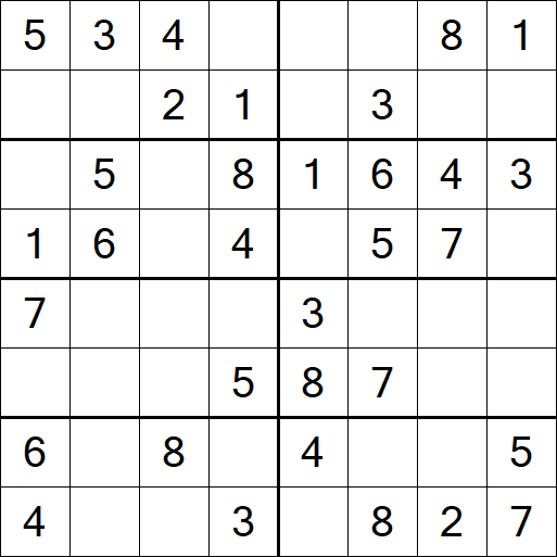 Sudoku 8x8 - Simple
