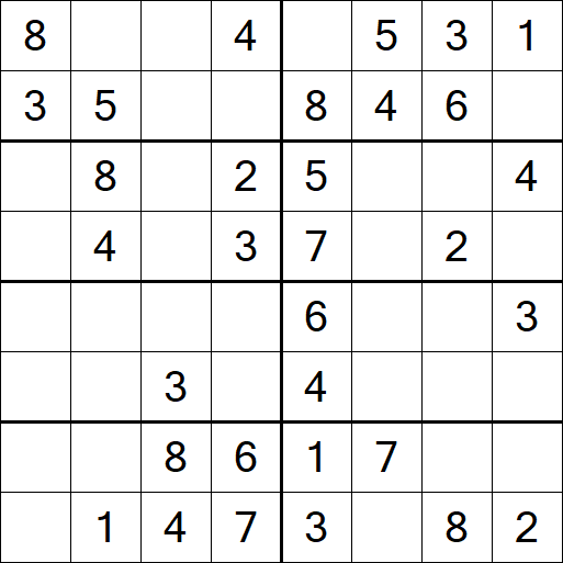 Sudoku 8x8 - Simple