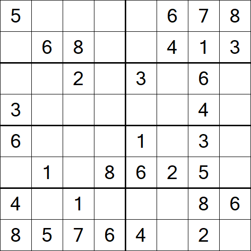 Sudoku 8x8 - Simple