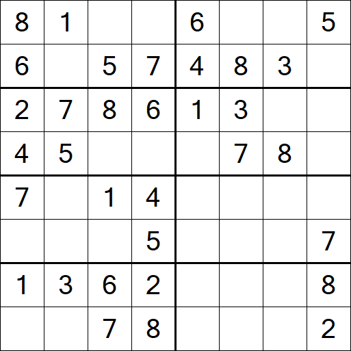 Sudoku 8x8 - Simple