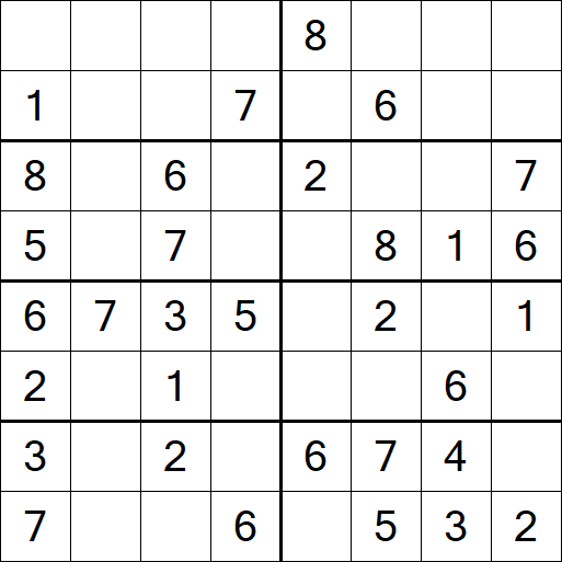 Sudoku 8x8 - Easy