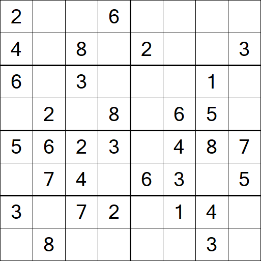 Sudoku 8x8 - Fácil
