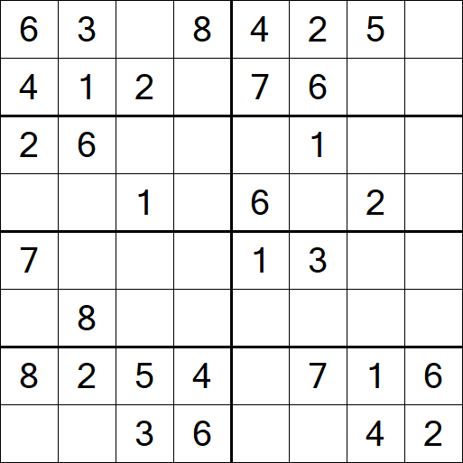 Sudoku 8x8 - Fácil