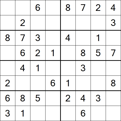 Sudoku 8x8 - Fácil