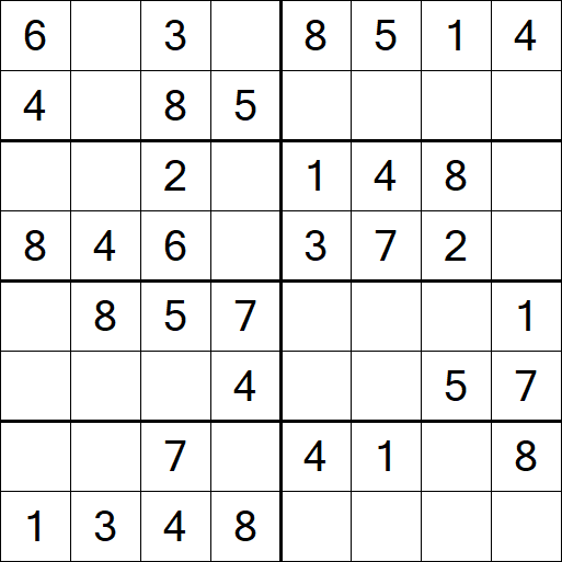Sudoku 8x8 - Simple