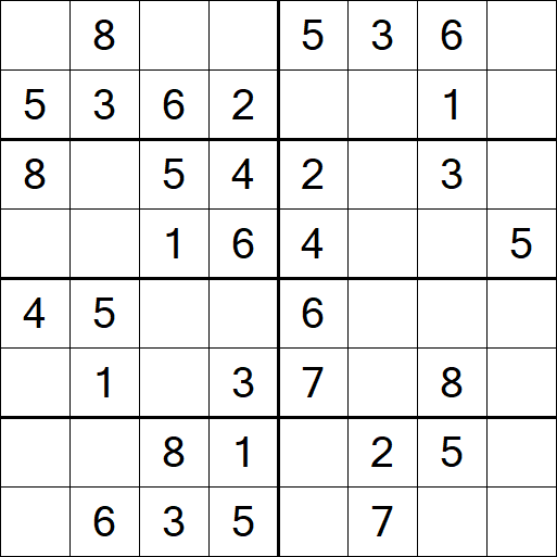 Sudoku 8x8 - Simple