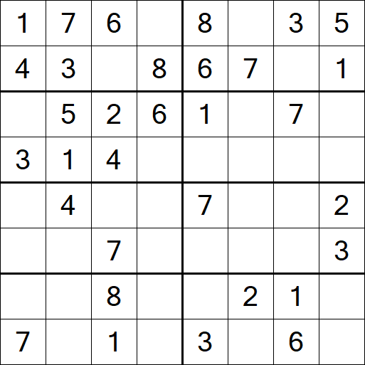 Sudoku 8x8 - Simple