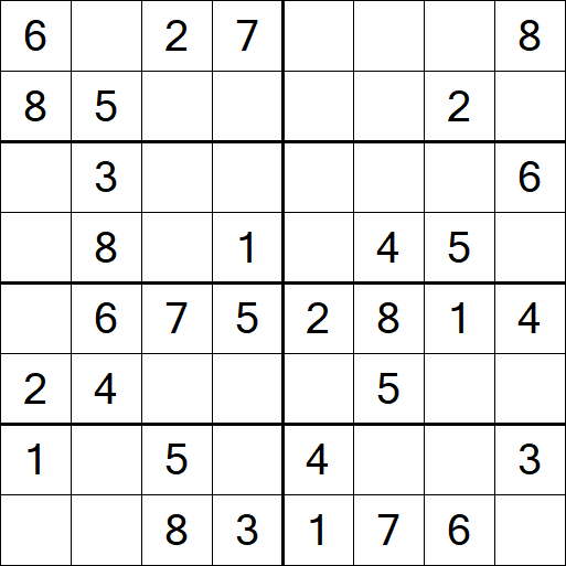 Sudoku 8x8 - Simple