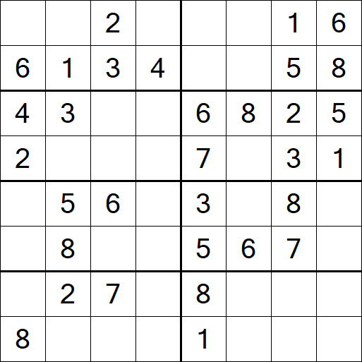Sudoku 8x8 - Simple