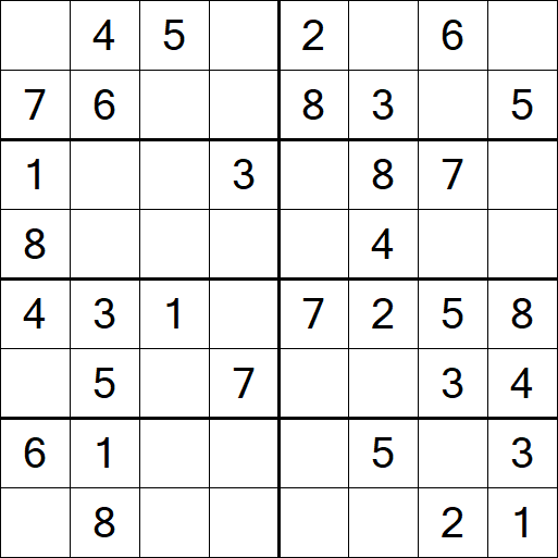 Sudoku 8x8 - Simple