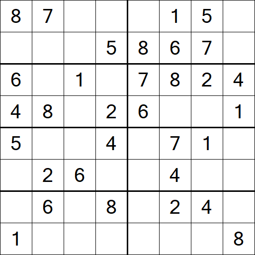 Sudoku 8x8 - Simple