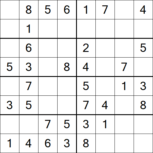 Sudoku 8x8 - Simple