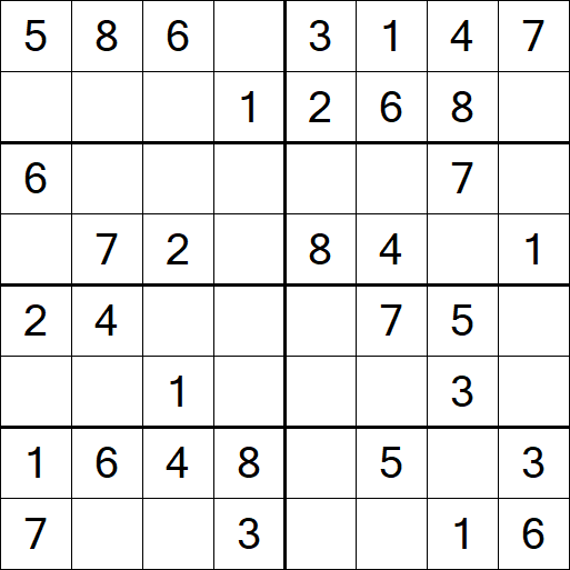 Sudoku 8x8 - Einfach