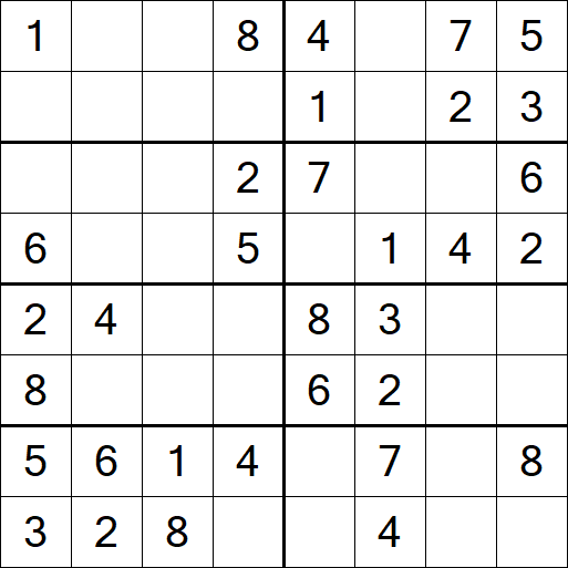 Sudoku 8x8 - Einfach