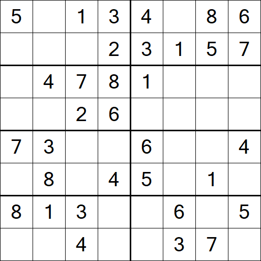 Sudoku 8x8 - Simple