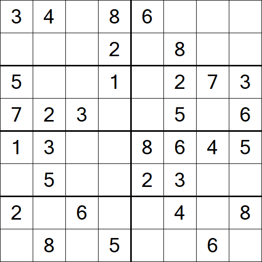 Sudoku 8x8 - Simple