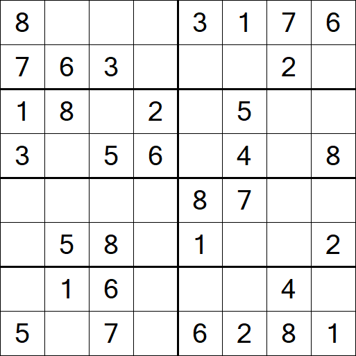 Sudoku 8x8 - Simple