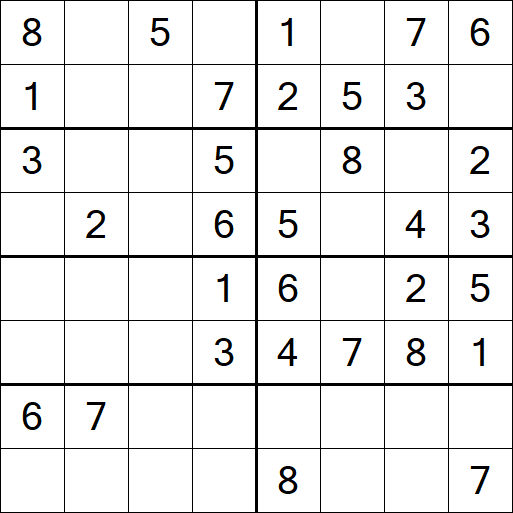 Sudoku 8x8 - Simple