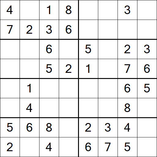 Sudoku 8x8 - Simple