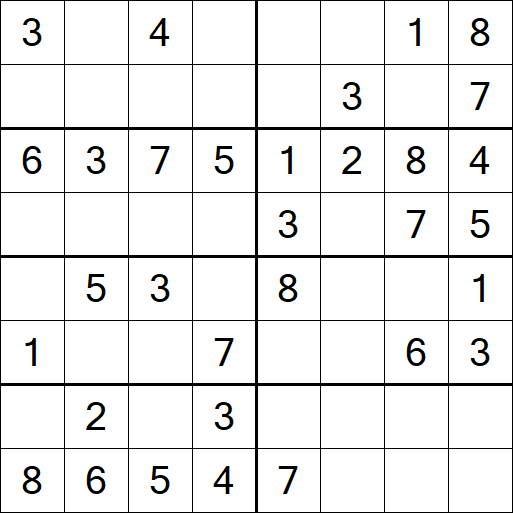 Sudoku 8x8 - Simple