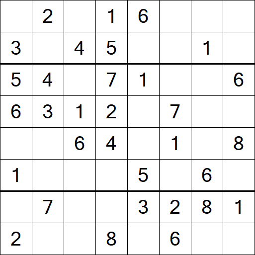 Sudoku 8x8 - Einfach