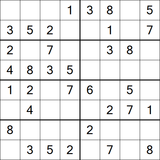 Sudoku 8x8 - Einfach