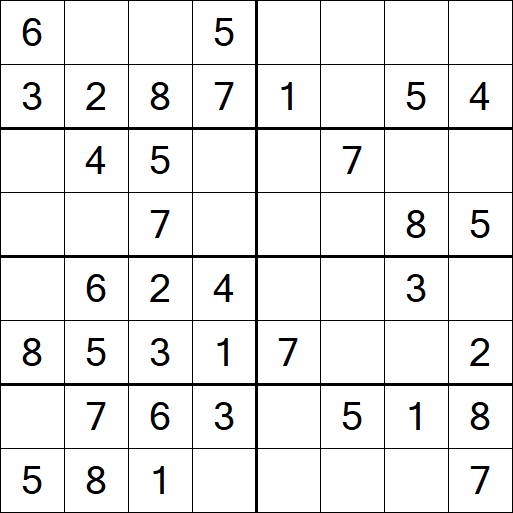 Sudoku 8x8 - Einfach