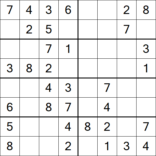 Sudoku 8x8 - Fácil